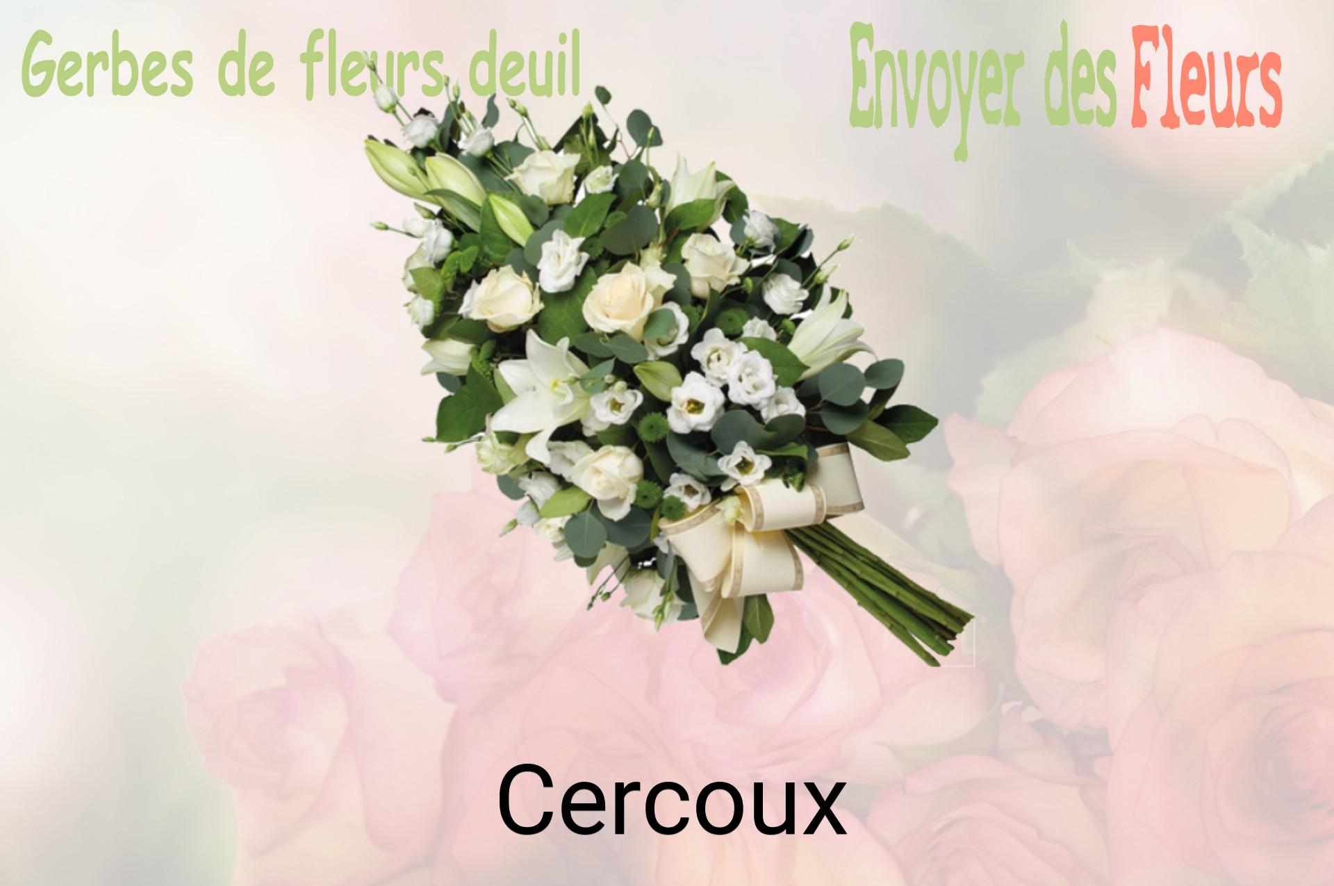 Gerbe de fleurs de deuil livrée à Cercoux